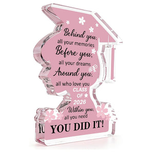 Graduation Decorations 2026 Class Of 2026 Graduation Gifts For Her College University College Middle Graduate Gifts For Women Personalized Acrylic Plaque Inspirational Decor Senior Keepsake