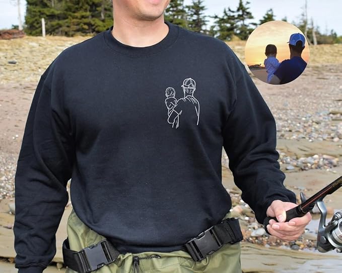 Custom Photo Shirt for Men, Father's Day Tshirt, Dad Portrait Shirt, Gifts on Fathers Day for Dada Papa Grandpa