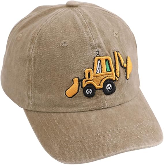 Cute Embroidery Excavator Kids Baseball Cap Adjustable Cotton Washed Vintage Cowboy Hat for Boys Girls 61PtO_uRLBL._AC_SX569.jpg