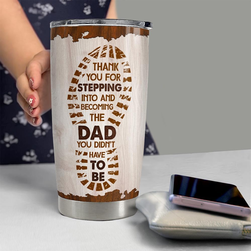 Step Dad Gifts Tumbler 20oz 30oz Travel Mug Cup Gift for Bonus Dad Stepfather Stepdad Gift from Step Daughter Son personalized tumbler for step dad bonus dad for father's day