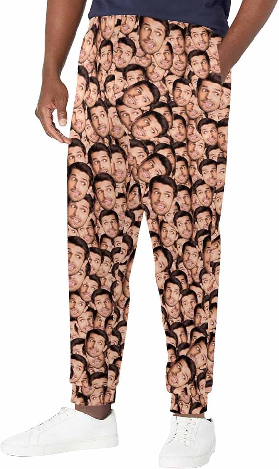 Custom Face Sweatpants with Picture, Personalized Smiley Photo Sweatpants, Funny Sweatpants with face,Funny Sweatpants Gifts for Men Women