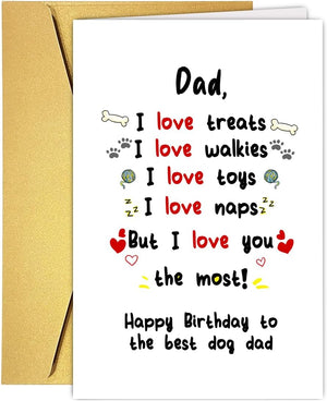 Cute Dog Dad Birthday Card, Funny Birthday Card Gift from Dog, Dog Dad Gift Card, Happy Daddy Birthday Card From Dog Pet Puppy, Dog Lover Dad Birthday Card from Son Daughter