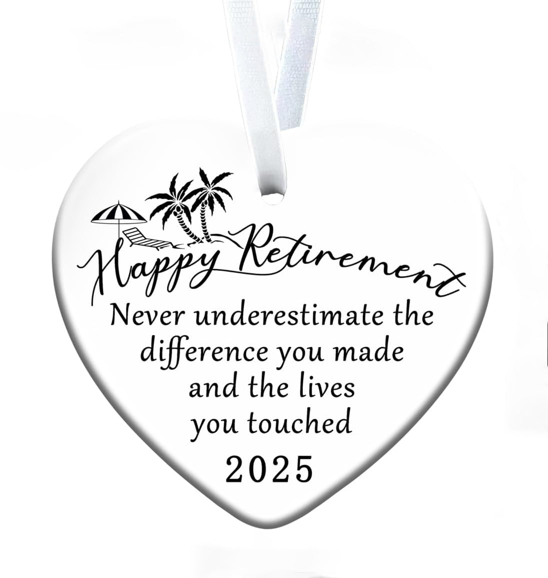 Retirement Gifts for Woman 2025 Never Underestimate The Difference You Made Ceramics Christmas Ornament Happy Retirement Appreciation Gift for Retired Women Men Coworker Boss Nurse Teacher Friend