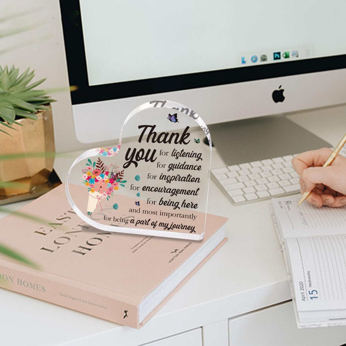 Thank You Teacher Gifts for Women Boss Principal Teacher Appreciation Gifts Bulk Gift for Coworker Boss Lady Therapist Supervisor Mentor Secretary Gift Acrylic Plaque Office Desk Decoration
