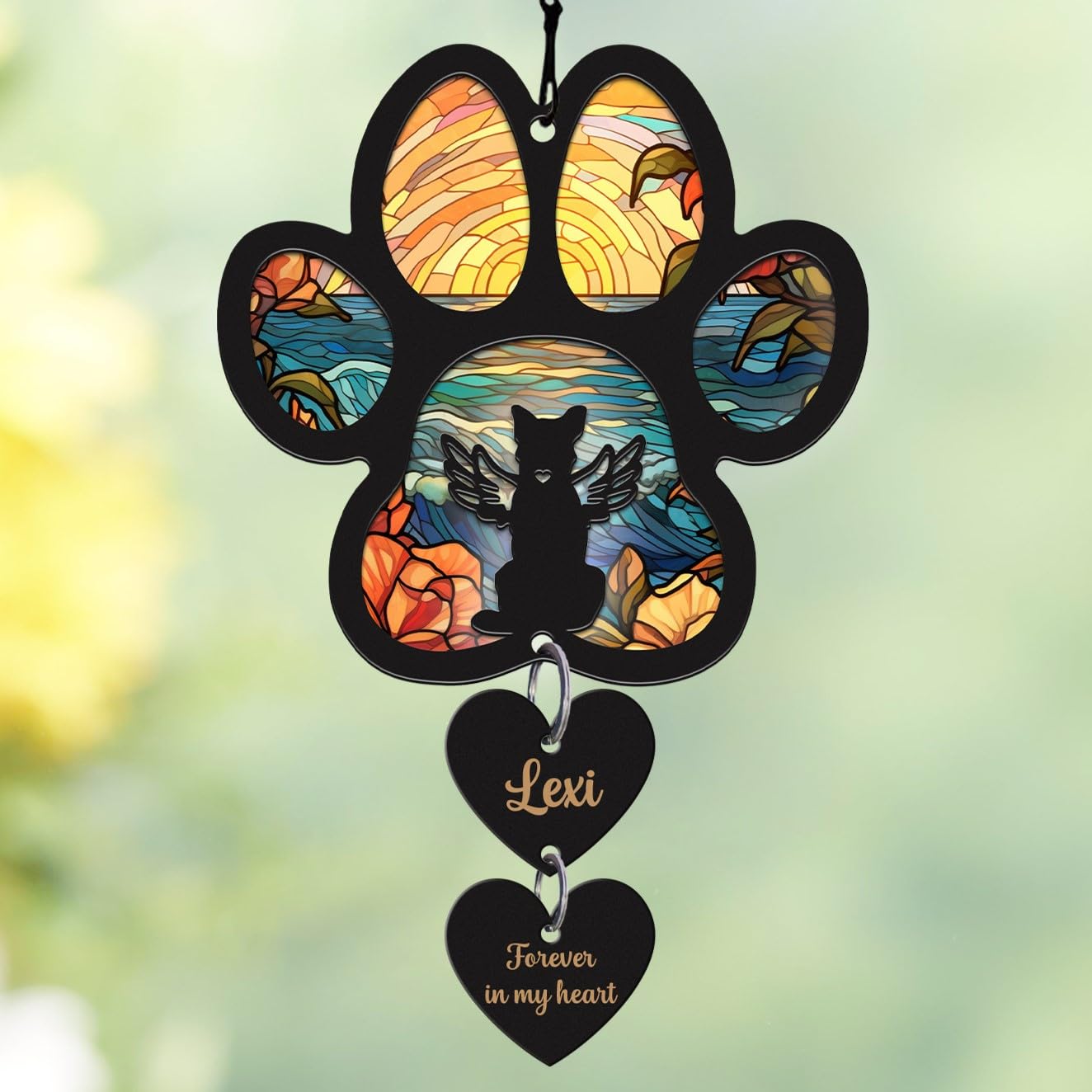 Dog Memorial Suncatcher, Personalized Pet Memorial Suncatcher with Custom Dog Breed and Name, Loss Of Dog Sympathy Gift for Dog Lovers, Dog Remembrance Gift, Pet Memorial Ornamen