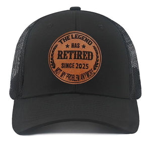 The Legend Has Retired Since 2025 Leather Patch Hat Adjustable Baseball Caps Trucker Hats Retirement Gifts Men Women