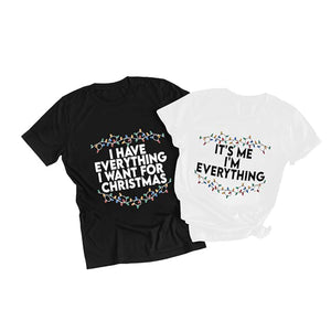 Christmas Couples Shirts His and Her Matching Xmas Outfits Sets Funny Christmas Family Pajamas Short Sleeve Tees Top