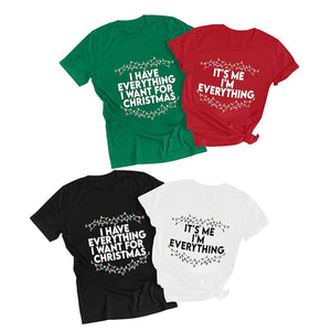 Christmas Couples Shirts His and Her Matching Xmas Outfits Sets Funny Christmas Family Pajamas Short Sleeve Tees Top