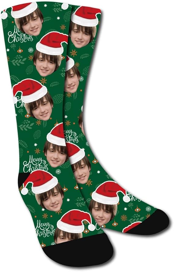 Funny Christmas Socks,Novelty Custom Face Socks,Personalized Socks With Picture Xmas Holiday Socks Funny Gifts