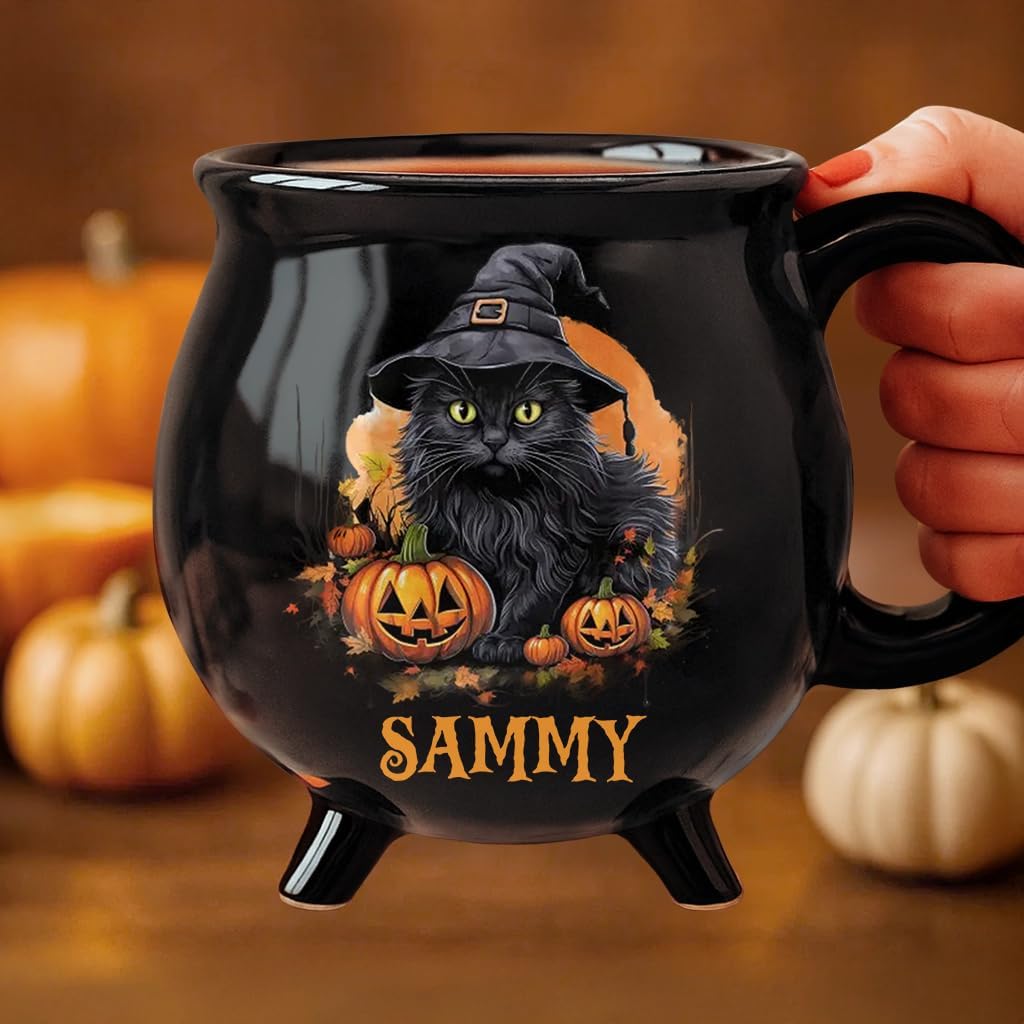 Custom Ceramic Cauldron Coffee Mug, Witches Brew - Personalized Witch Cauldron Mug, Personalized Halloween Witchy Gifts For Bestie, Sisters, BFF, Family, Yourself