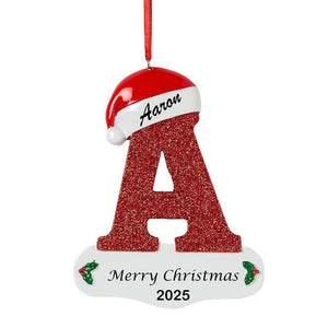 Personalized A-Z Letter Ornaments for Christmas Tree 2025 Custom Christmas Ornament with Name 3D Resin Xmas Hanging Pendant Original Gifts for Family Friends