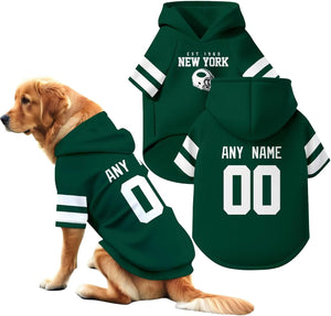 New York J Dog Hoodie Pet Clothes Jersey Custom Name and Number Gifts