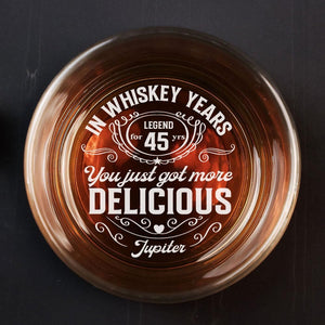 Personalized Husband Gifts - Father's Day Gift For Husband, Hubby, Boyfriend From Wife, Wifey - You Just Got More Delicious Whiskey Glass - Wedding Anniversary Gifts For Men