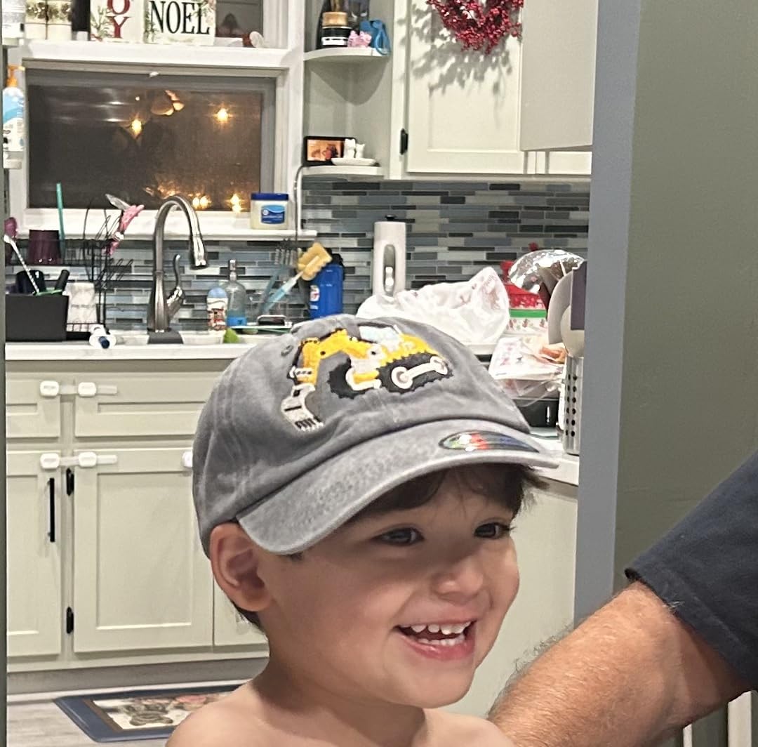 Embroidered Excavator Baseball Hats for Girls Boys