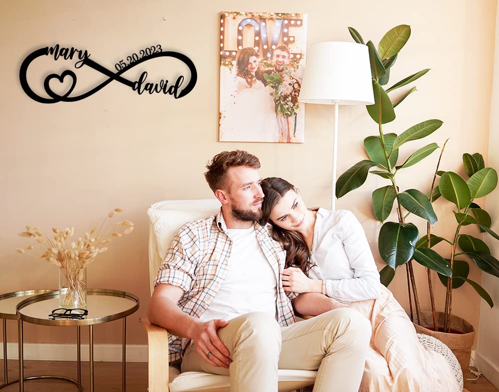 Wedding Gifts for Couples, Infinity Signs with Couple Name, Personalized Valentine'S Day Engagement Gifts, Gifts for Newlyweds, Anniversary Wedding Gift for Couple,Metal Name Signs Personalized