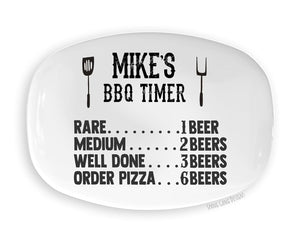 Personalized BBQ Time Plate | Daddy Grilling Platter | Father's Day Gift for Dad Papa Daddy | From Kids Grandchildren | Custom Tray Husband