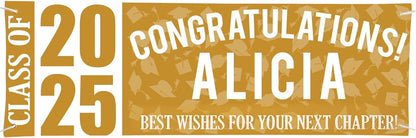 Let's Make Memories Personalized Graduation Banner Class of 2025 - Graduation Party Decorations - Congratulations Banner - Indoor/Outdoor Vinyl - Best in Class