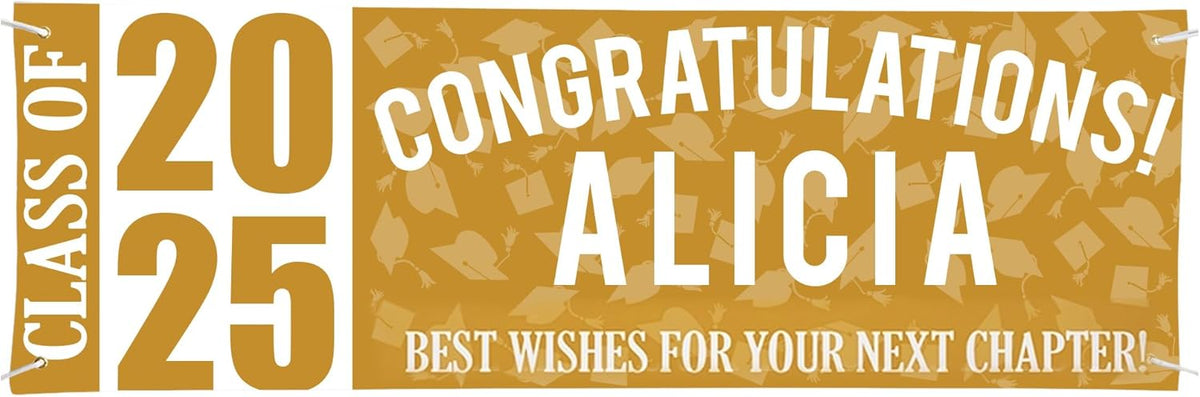 Let's Make Memories Personalized Graduation Banner Class of 2025 - Graduation Party Decorations - Congratulations Banner - Indoor/Outdoor Vinyl - Best in Class