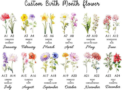 Personalized Grandmas Garden Flower Ceramic Vase, Custom Birth Month Flower Plant Vase,Grandma Gift for Mama, Nana, Mimi, Birthday, Mothers Day
