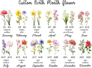 Personalized Grandmas Garden Flower Ceramic Vase, Custom Birth Month Flower Plant Vase,Grandma Gift for Mama, Nana, Mimi, Birthday, Mothers Day
