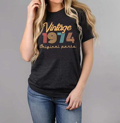 Vintage 1974 Original Parts Shirt, 50th Birthday Shirt, Gift For Family