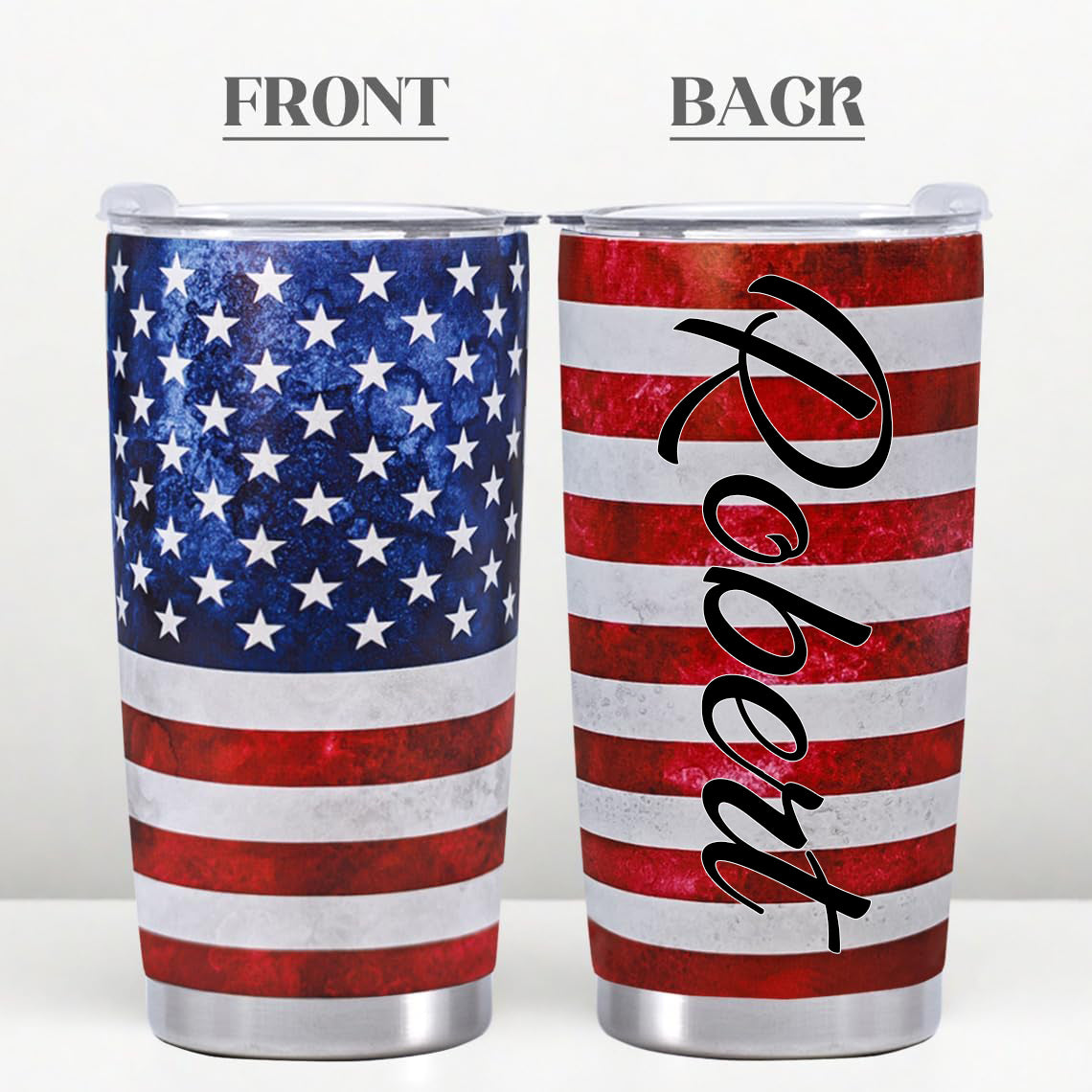 4th Of July Patriotic American Flag Tumbler Gifts for Dad Men Insulated Independence Cups USA Memorial Stainless Steel Day With Lids 20oz 30oz