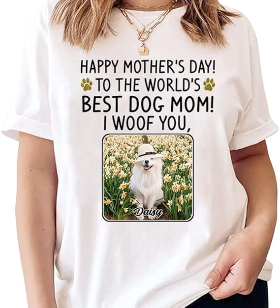 Custom Dog Mom Gift Mother's Day 2025, Custom Dog Mom Shirt, Gift for Mom, Grandma, Birthday, Mother's Day, Christmas