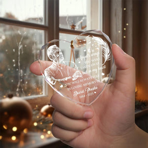 Personalized Memorial Glass Ornament, Engraved Photo Ornaments, Loss of Father, Dad Mom Loss Ornament, Remembrance Gift, Crystal Christmas Decor