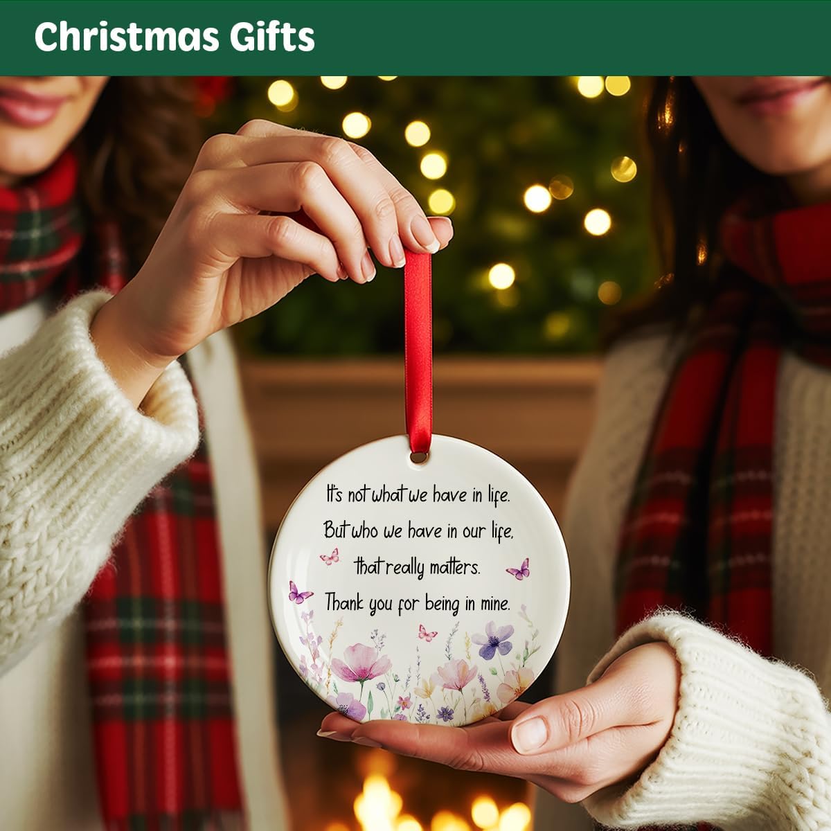 Friendships Gifts Christmas Ornament for Friends BFF Coworker, Bestie Soul Sister Ornament Gifts for Christmas Tree