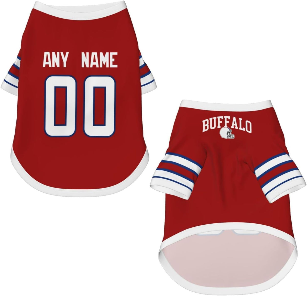 Buffalo Dog T-Shirt Jersey Style Pet Clothes Custom Name and Number Football Fans Gifts