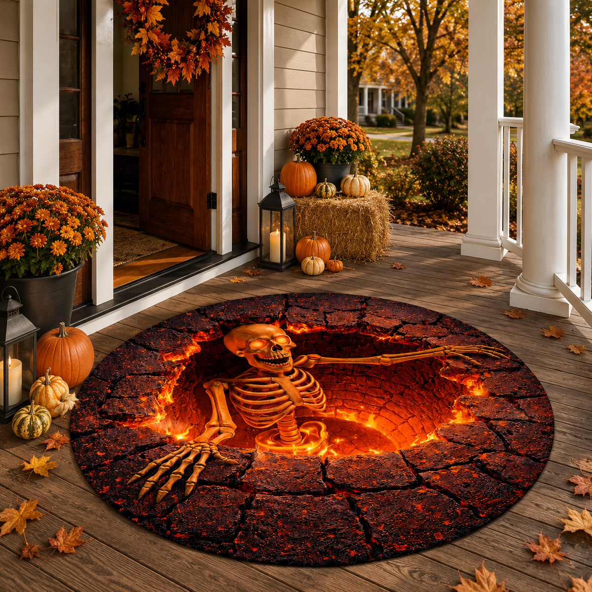 Inferno Skull Round Rug: Flaming Skeleton Illusion Carpet, Lava Stone 3D Gothic Bedroom Decor 61a18b46-0528-4ec0-b26b-4e0e9535b18a-banner-3.png