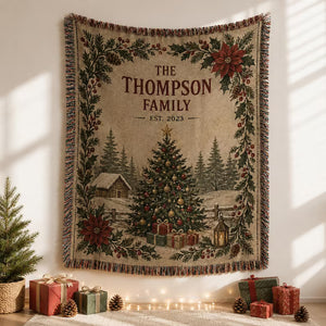 Personalized Family Christmas Blanket, Custom Surname Woven Throw, Rustic Christmas Tree Holiday Gift 61b9bb44-b817-4882-ba53-d617418218d4-dfhyt-2-.jpg