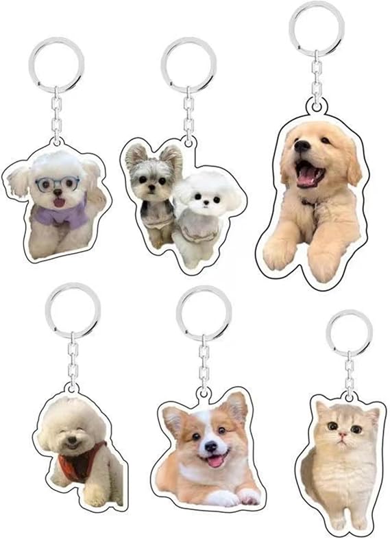 Personalized Photo Dog Cat Acrylic Keychain Custom Keyring Backpack Pendant Gift Memorial Pet Dog Cat Dog Mom Cat Mom