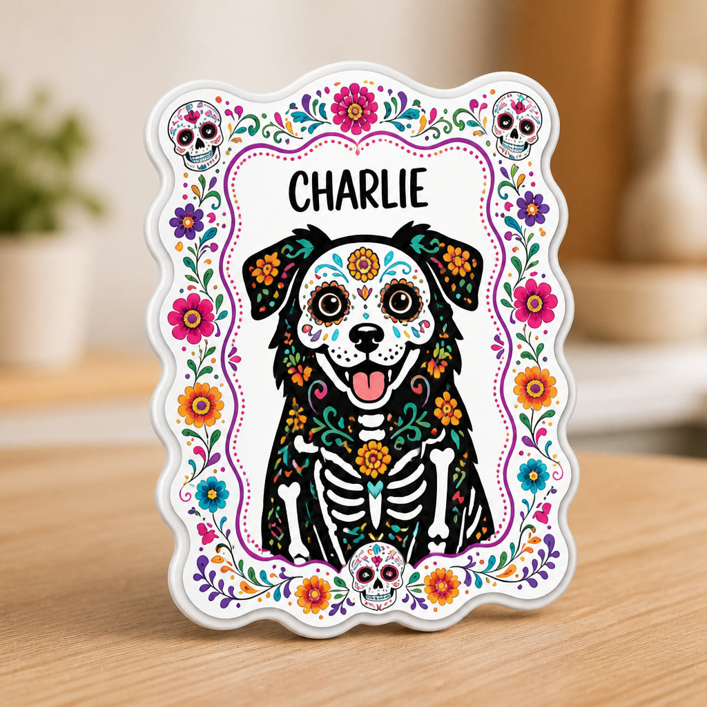 Calavera Pet Portrait Fridge Magnet – Upload Photo & Name - Personalized Custom Shape Fridge Magnet 61c09561-d422-4d7d-bf55-d5c28bf1a88e.jpg