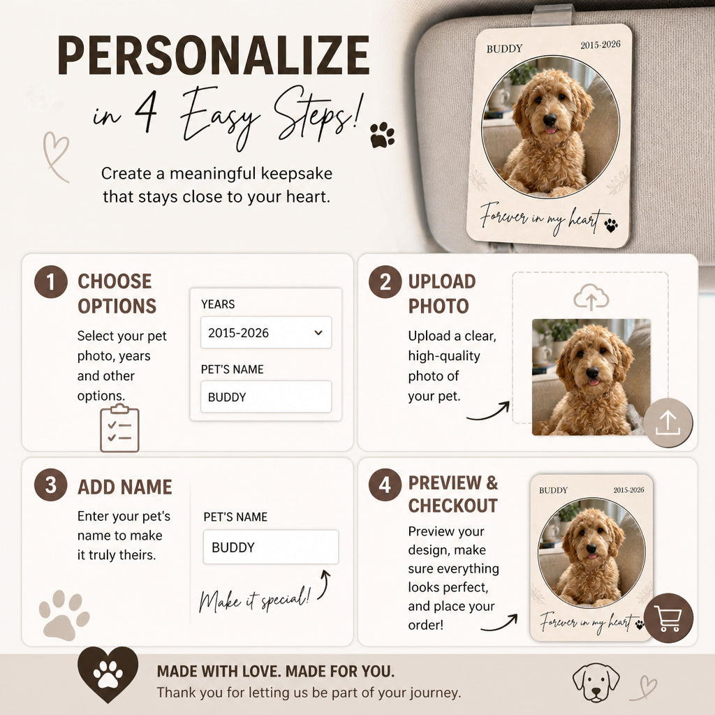 Pet Memorial Car Visor Clip – Photo, Name & Years - Personalized Car Visor Clip 61c15696-c359-4765-9bbc-bd692f1f0547.jpg