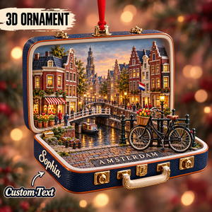 Personalized 3D Amsterdam Canal Suitcase Christmas Ornament – Snowy Winter Night, Netherlands Travel Souvenir & Gift for Amsterdam Lovers 61c1d25c-7de9-4247-8426-69166c7d1561-Amsterdam-canal-suitcase-Christmas-ornament.png