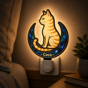 Personalized Cat on Crescent Acrylic Night Light - Personalized Acrylic Night Light 61c4a627-6703-47a9-bebb-f2b9a9463676.jpg