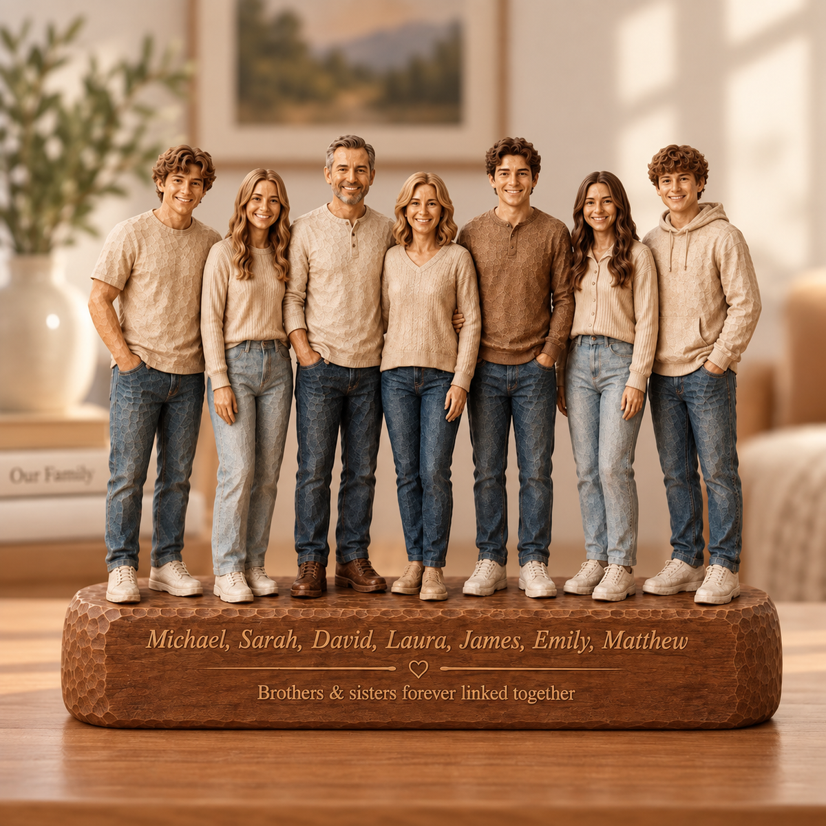 Custom Brothers & Sisters Portrait Wooden Sign, Family Photo Plaque, 2D Sculpture Photo to Figure, Figurine from Photo 61c8c6a6-621a-4046-afe2-dfb327d966fe-b9d78069-3bfc-422c-a4cb-4d674a1f1e3b.png