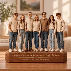 Custom Brothers & Sisters Portrait Wooden Sign, Family Photo Plaque, 2D Sculpture Photo to Figure, Figurine from Photo 61c8c6a6-621a-4046-afe2-dfb327d966fe-b9d78069-3bfc-422c-a4cb-4d674a1f1e3b.png