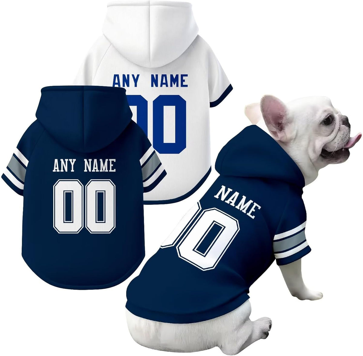 Dallas Dog Hoodie T-Shirt Custom Name and Number Jersey Pet Clothes Gifts