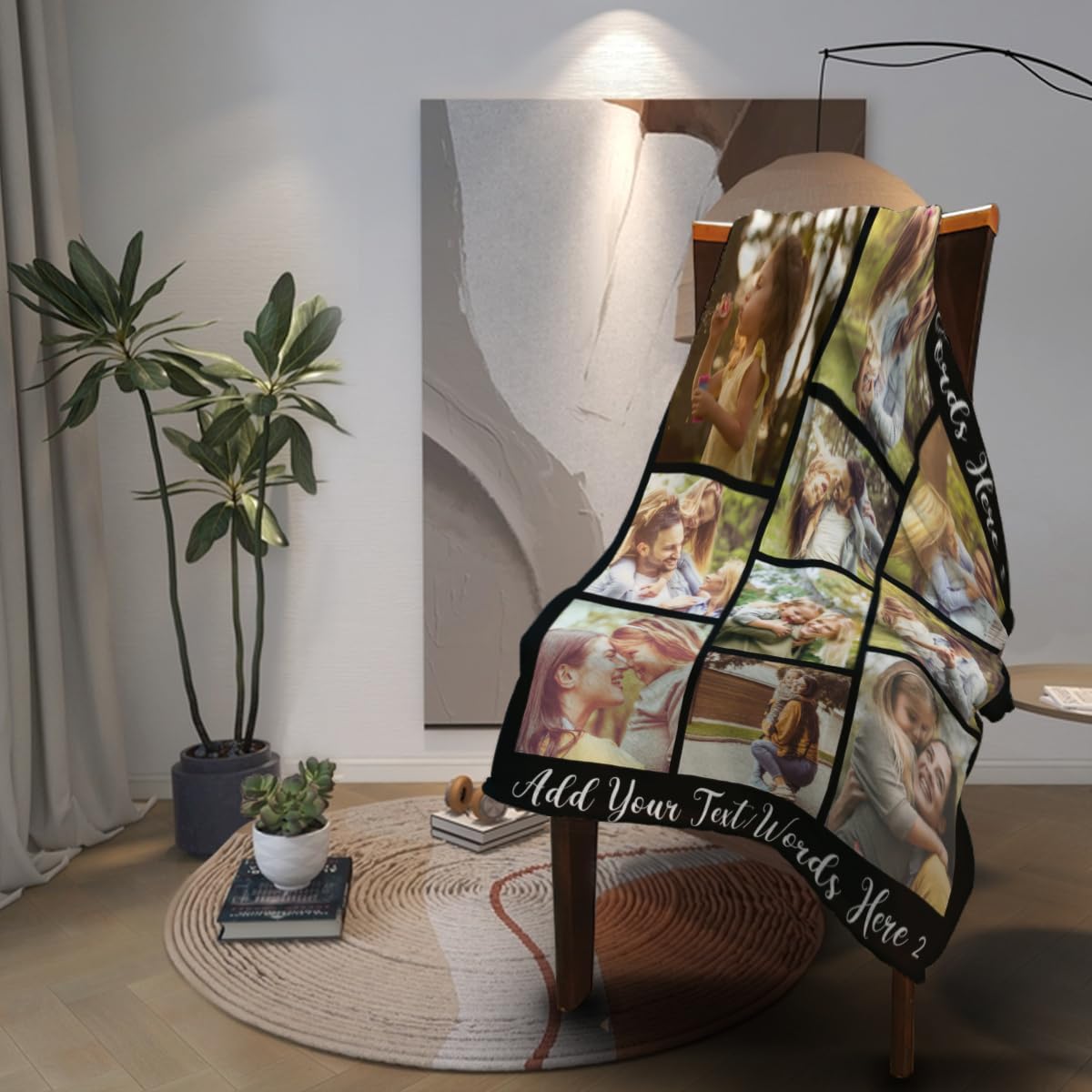 Personalized Blanket with 10 Photos Custom Blanket for Adults Kids Birthday Xmas for Dad Mom Son Daughter Family Picture Throw Blanket