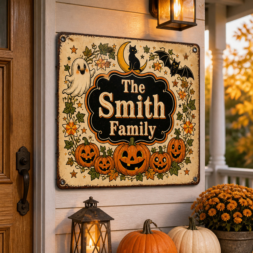 Vintage Halloween Family Name Wreath Sign - Personalized Metal Sign 61ec7175-73f7-4984-bbcb-a0d6a1c6e198.jpg