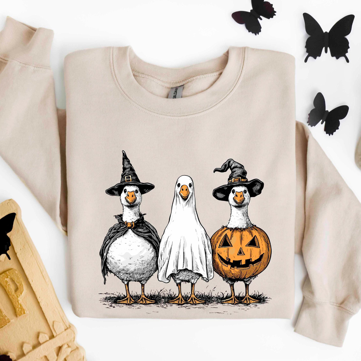 Funny Halloween Goose Sweatshirt, Spooky Season Unisex Pullover, Ghost Pumpkin Duck Fall Shirt, Halloween Gift Tee, Woman Halloween Sweatshirt 61f7c944-f1bf-4105-a502-e30d80c860e0-3.png
