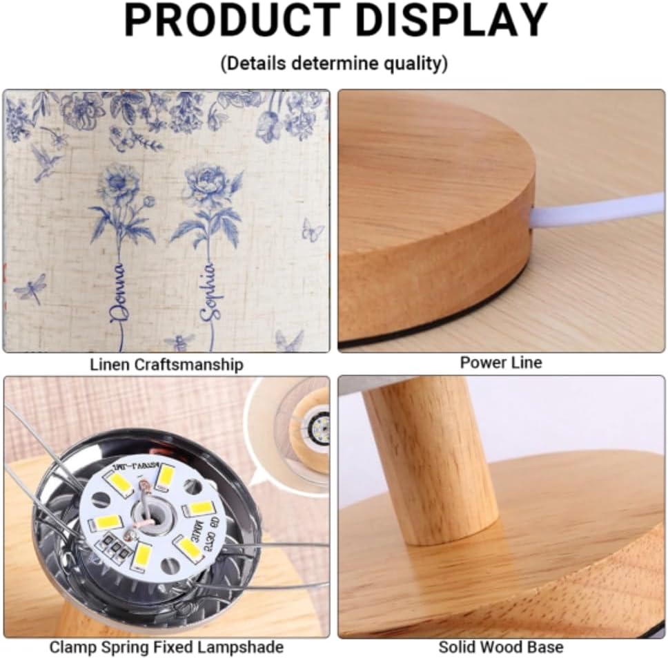 It Takes A Long Time To Grow An Old Friend - Custom Birth Flower Toile De Jouy - Personalized Fabric Lamp, Birth Flower Grow An Old Friend Bestie - Personalized Birth Months Flower Lamp Gifts