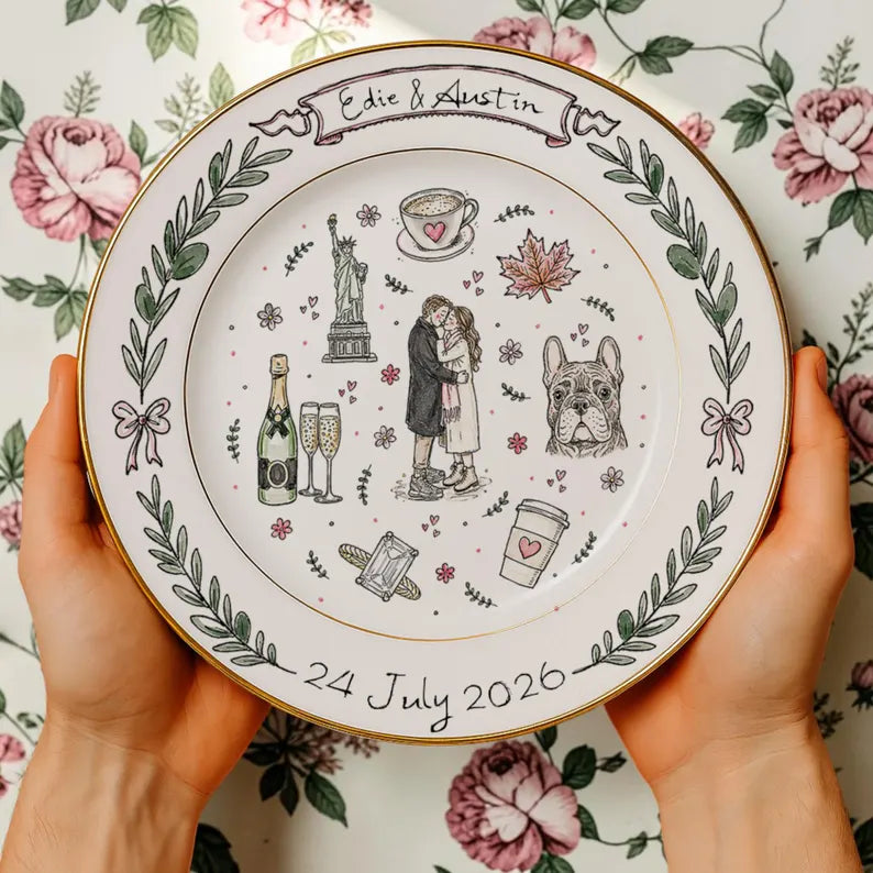 Personalized Porcelain Platter Plate-Wedding Gift for Newlyweds-Couple Gift-Romantic Whimsical Ceramic-Anniversary Gift 61fac95f-b435-441f-8499-a5b356d31d04-dfsdff-1-.webp