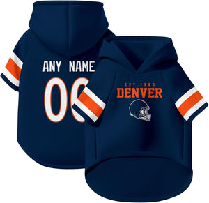 Denver Dog Hoodie T-Shirt Pet Clothes Jersey Custom Name and Number Gifts