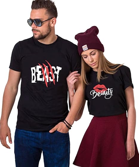 Beast Beauty Matching Couple Shirt for Husband Wife, Matching T-Shirt for Lover