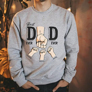 Best Dad Ever Ever - Family Personalized, Custom Unisex T-Shirt, Personalized Dad Grandkids with Name Shirt