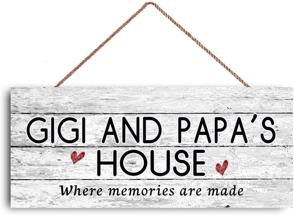 New Sign Mimi and Papa's House Sign, Where Memories Are Made, Distressed Style, Gift for Grandparents, Indoor Outdoor Customized Gift For Father's Day Wood Sign For Grandma Grandpa