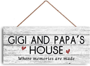 New Sign Mimi and Papa's House Sign, Where Memories Are Made, Distressed Style, Gift for Grandparents, Indoor Outdoor Customized Gift For Father's Day Wood Sign For Grandma Grandpa